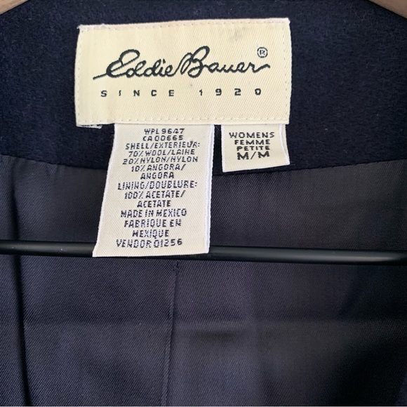 Eddie Bauer Wool-Angora Vintage Boyfriend Blazer Jacket PM Rare Blue - Picture 4 of 10